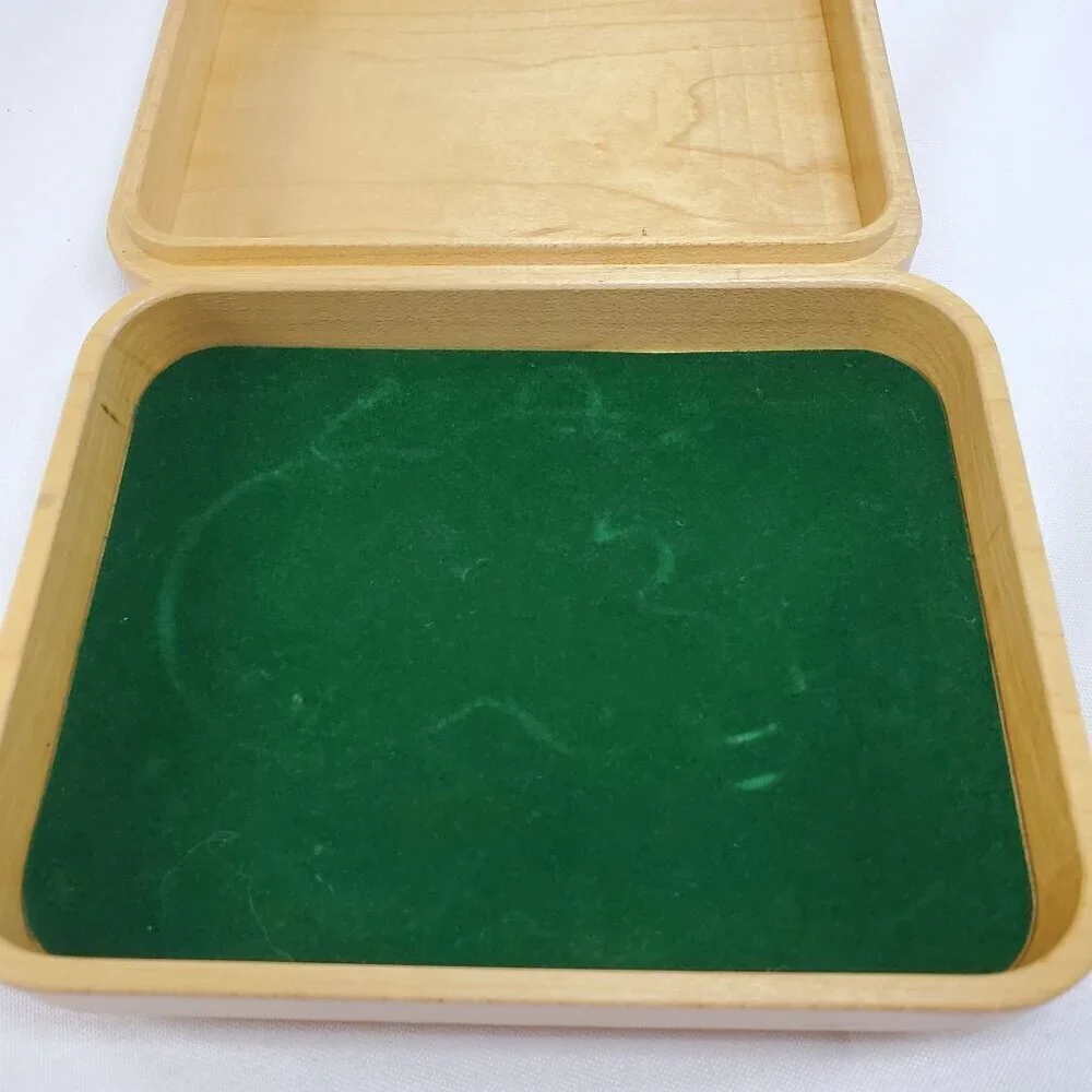 VTG Laz-Art Laser Etched Handcrafted Wood Lidded Jewelry Box Trinket Geese